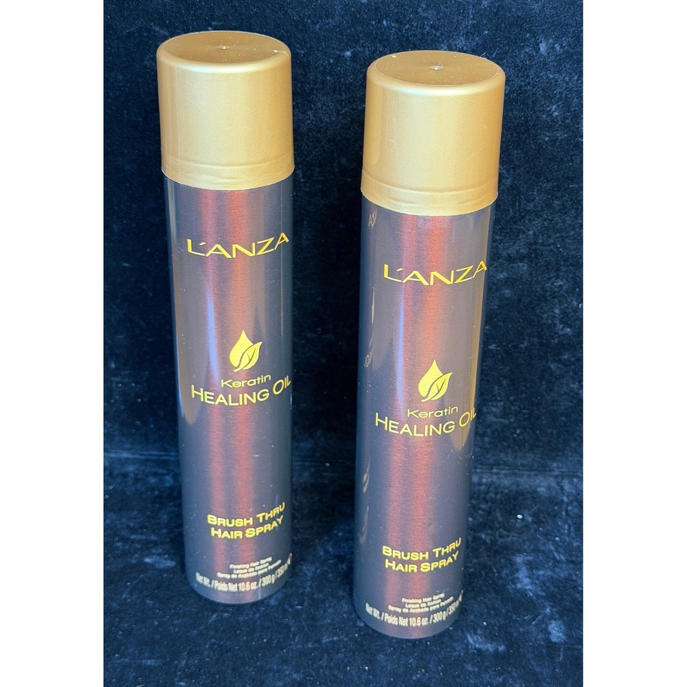 L'ANZA Keratin Healing Oil Brush Thru Hair Spray: 10.6oz, Lot of 2, NEW